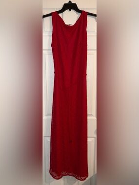 S$ Collection Red Medallion Lace Sleeveless Maxi Dress 14 Y2K